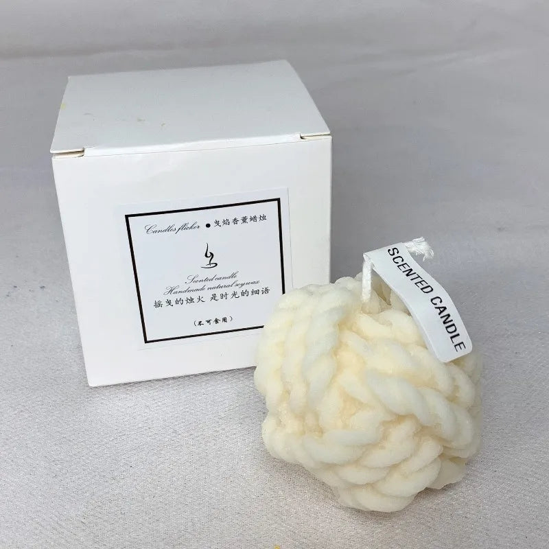 Bougie d'aromathérapie créative en forme de nœud de corde géométrique, décoration d'intérieur, bougie votive parfumée, cadeaux d'anniversaire pour petite amie